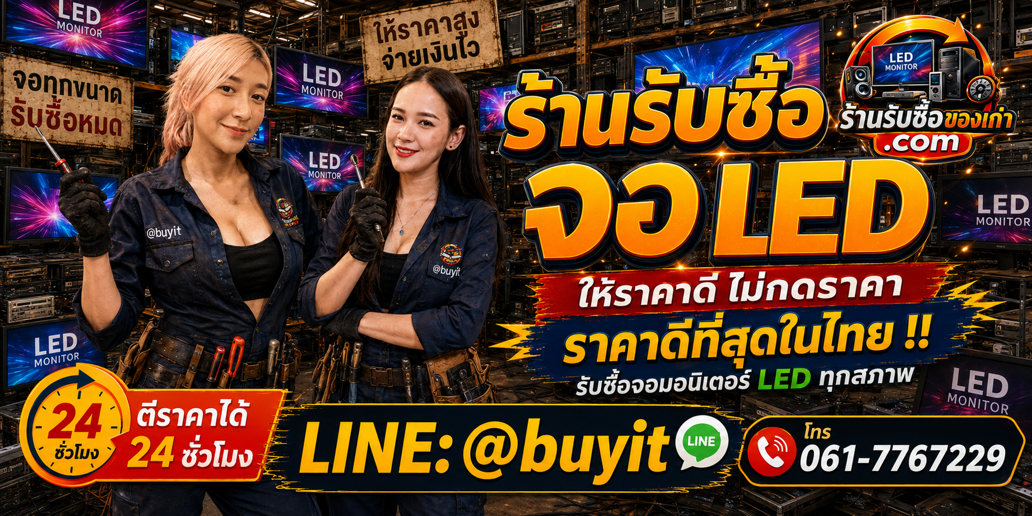 ร้านรับซื้อ จอ LED เก่าและมือสอง รับถึงที่ ตีราคา 24 ชั่วโมง LINE @buyit โทร 061-7767229